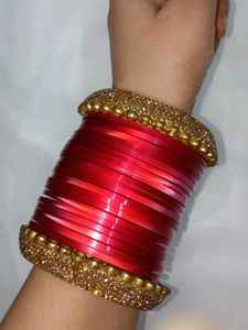 Red &amp; Gold Bangle Set
