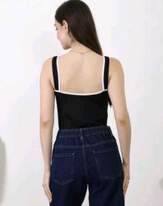 Shein Contrast Binding Keyhole Cut-Out Neck Leotar