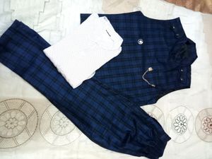 Three Piece Casual Waist Coat Set