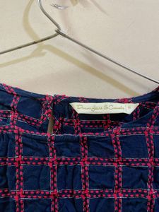 Embroidered Plaid Top