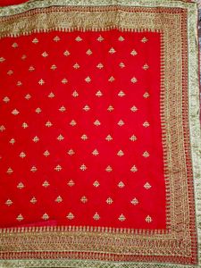 Red Embroidered Saree