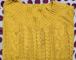 Yellow Knit Pullover Sweater
