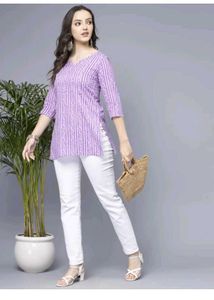 Printed pure cotton straight kurti