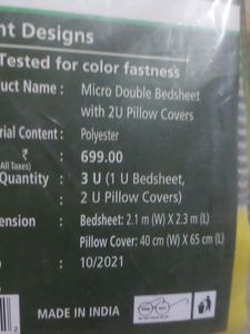 Double Bed Sheet With 2 Plow Cover
