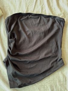 Ribbed Asymmetric Tube Top