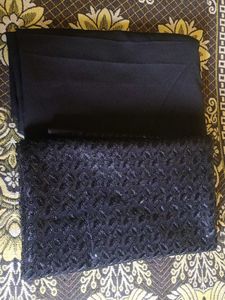 Elegant Black Clutch with Delicate Pattern