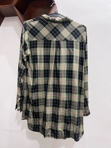 Olive &amp; Black Checked  Shirt