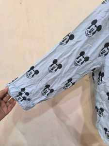 Denim Disney Mickey Mouse Shirt For Girls