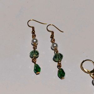Green Crystal Drop Earrings