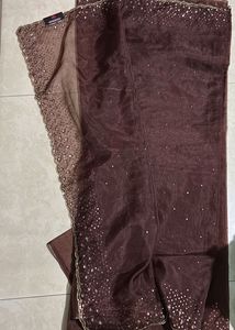 New Brown Pure Tissue Saree