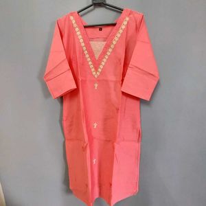 Embroidery V - NECK 3pcs Set With Lining
