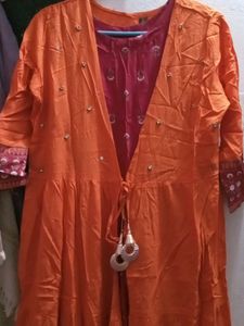 Cotton Blend Festive Anarkali Kurti Set
