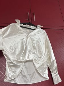 White Satin Style Top