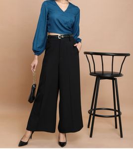 Teal Polka Dot Wrap Top
