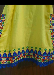 Embroidered Yellow Kurta