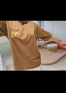 Brown Graphic Print Tee