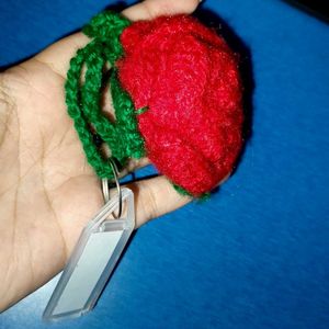 Crochet Rose Keychain