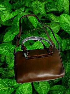 Brown Satchel with Bow Detail