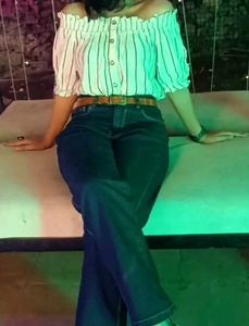 Striped Button-Down Blouse