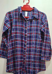 combo Plaid Flannel Shirt