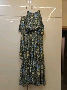 Smart Olive Green Halterneck Dress
