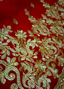 Red &amp; Gold Embroidered Saree