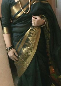 Elegant Black &amp; Gold Saree