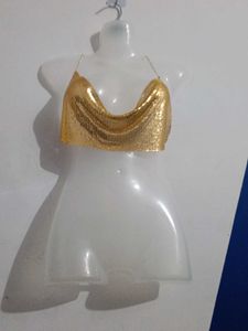 Short Sequin Backless Crop Top
