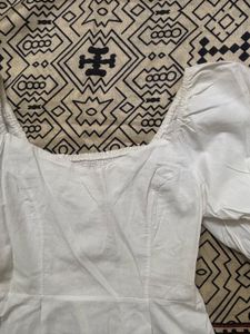 White Puff Sleeve Top