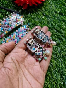 Beautiful Multicolour Oxidised Jewellery Set