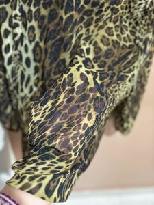 Animal Print Sheer Top