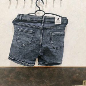Acid Wash Denim Shorts