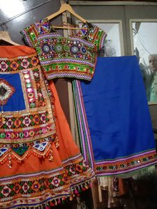 Orenge Multy Garba Choli