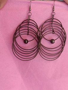 Oxidised Silver Looped Danglers