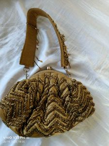 Beaded Golden Clutch