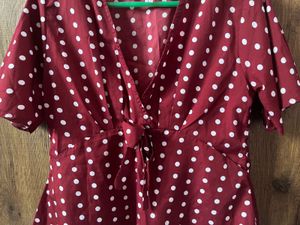 Polka Dots Beautiful Maroon Top