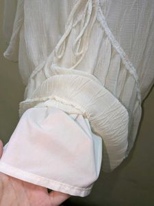 Korean Lace Trim Bow Top