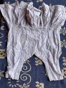 Eyelet Peplum Tank Top