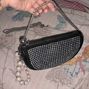 Imported Rhinestone Embellished Handbag/slingbag
