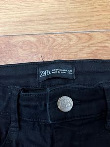ZARA Skinny Ribbed Jeans Black