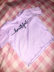 Lavender Crop Top With Beautiful Print