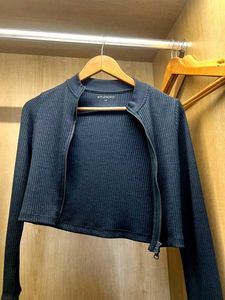 Studiofit navy Cropped Jacket