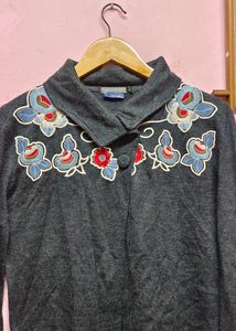 Grey Woolen Sweater/ Jacket/ Overcoat Women&#39;s