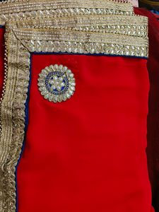 Red Beautiful Work Saree