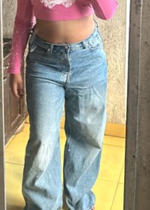 Washed Wide Leg Jeans