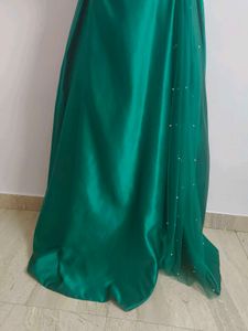 Emerald Green Satin Gown