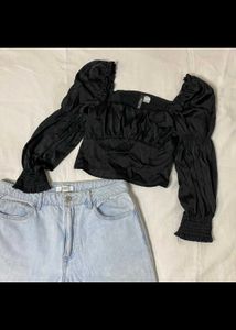 H&M Black Corset Style Top