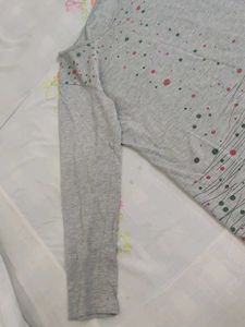 Gray Long Sleeve Top