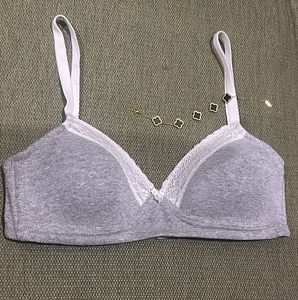 Grey Lace Trim Bra