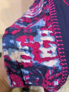 Pink &amp; Navy Printed Kurti